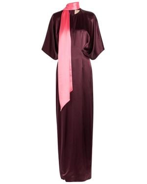 ROKSANDA Sami Draped Satin Maxi Dress - Red