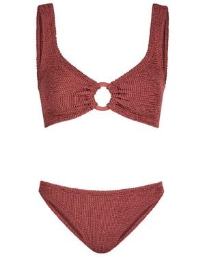 Hunza G Julia Hoop Crinkle Bikini - Red
