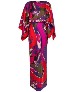 PUCCI Layered Printed Silk Maxi Dress