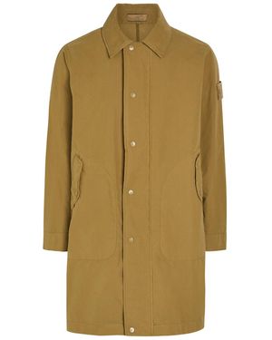 Stone Island Ghost Brushed Poplin Coat - Green