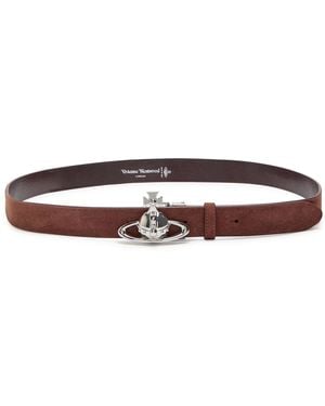 Vivienne Westwood Orb Suede Belt - Brown