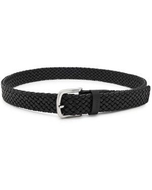BOSS Sash Braided Leather Belt - Black