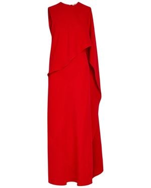 Heirlome Clementine Draped Silk Maxi Dress - Red