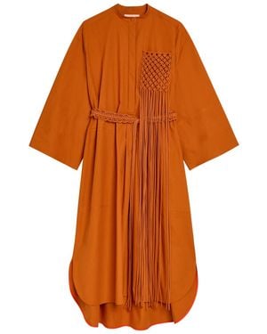 ROKSANDA Poska Belted Cotton-Poplin Midi Dress - Orange