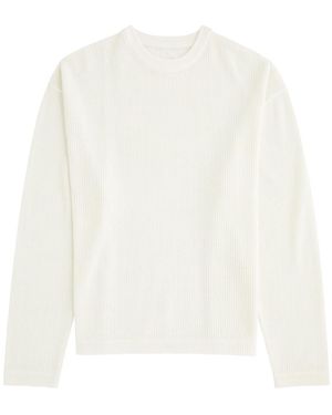MKI Miyuki-Zoku Logo-Embroidered Open-Knit Cotton Jumper - White