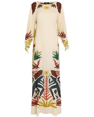 Etro Printed Chiffon Maxi Cover-Up Dress - White