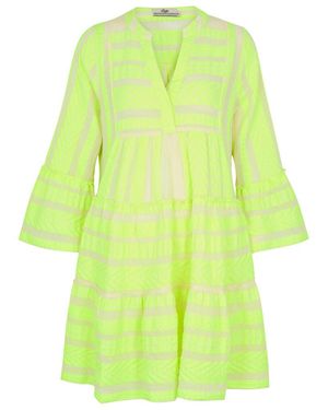 Devotion Ella Embroidered Cotton-Blend Mini Dress - Green