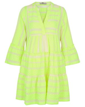 Devotion Ella Embroidered Cotton-Blend Mini Dress - Green