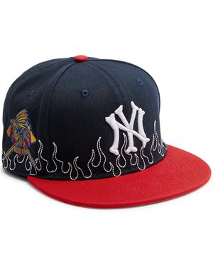 LOSO NYC Ny Bones Sashiko Twill Cap - Blue