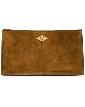 Metier Ease Suede Clutch - Brown