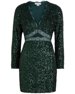 Never Fully Dressed Mimi Sequin-Embellished Satin Mini Dress - Green
