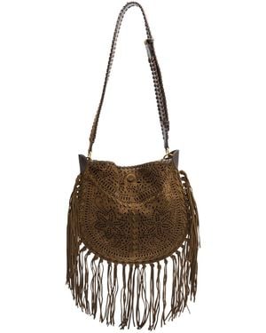 Isabel Marant Oskan Fringed Suede Shoulder Bag - Multicolour