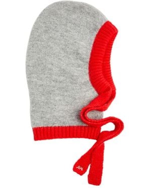 Damson Madder Knitted Wool-Blend Hood - Red