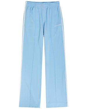 CASABLANCA Logo-Embroidered Piqué Woven Track Trousers - Blue