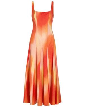Jonathan Simkhai Lara Printed Cotton-Blend Midi Dress - Orange