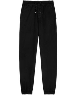 Saint Laurent Logo-Embroidered Cotton Joggers - Black