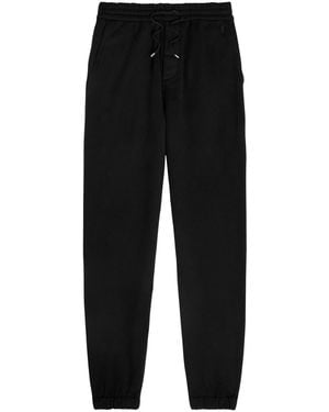 Saint Laurent Logo-Embroidered Cotton Joggers - Black