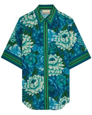ALÉMAIS Margo Floral-Print Cotton Shirt - Blue