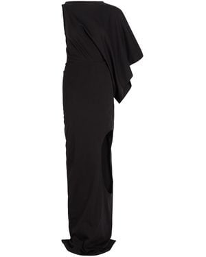 A.W.A.K.E. MODE Asymmetric Cut-Out Cotton Maxi Dress - Black