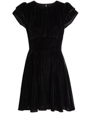 PAIGE Khai Velour Mini Dress - Black
