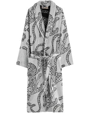 Desmond & Dempsey Jag Printed Terry-Cotton Robe - Grey
