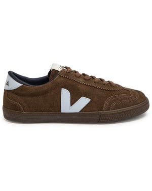 Veja Volley Brushed Suede Sneakers - Brown