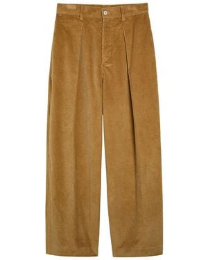 JW Anderson Pleated Straight-Leg Corduroy Trousers - Natural