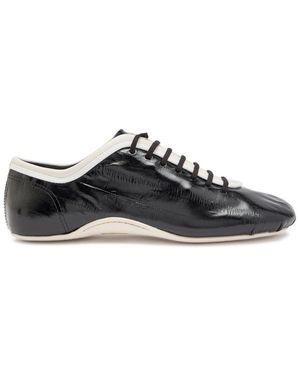 Dries Van Noten Crinkled Leather Trainers - Black