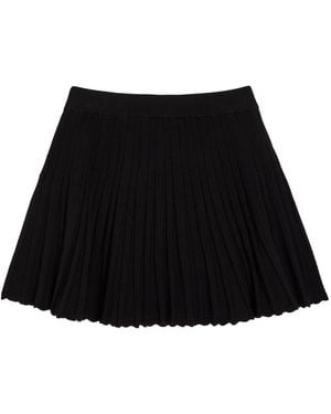 LoveShackFancy Willany Pointelle Knit Mini Skirt - Black