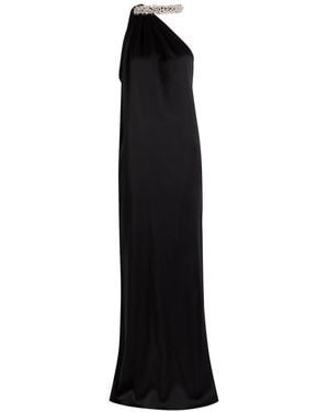 Stella McCartney Faux Pearl-Embellished Satin Gown - Black
