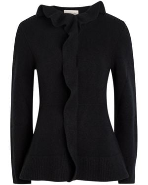 LIBEROWE Ruffled Wool Cardigan - Black