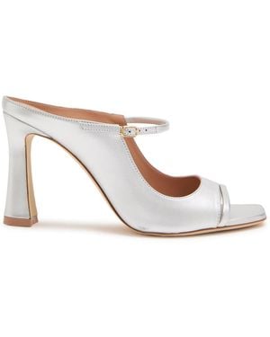 Malone Souliers Rania 90 Metallic Leather Mules - White