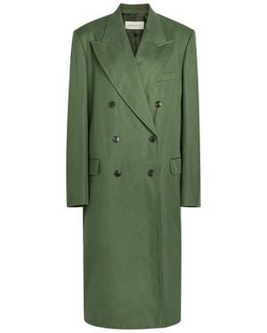 Dries Van Noten Rosea Double-Breasted Cotton Coat - Green
