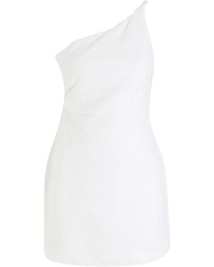 Bec & Bridge Melanie Asymmetric Linen Mini Dress - White