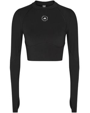 Stella McCartney Adidas X Training Cropped Stretch-Jersey Top - Black