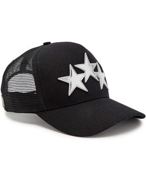 Amiri 3 Star Appliquéd Canvas And Mesh Cap - Black