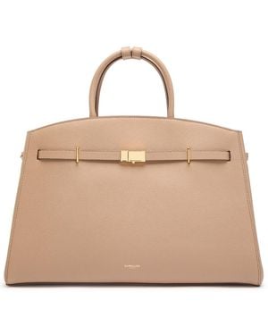 DeMellier London The Hudson Grained Leather Top Handle Bag - Natural