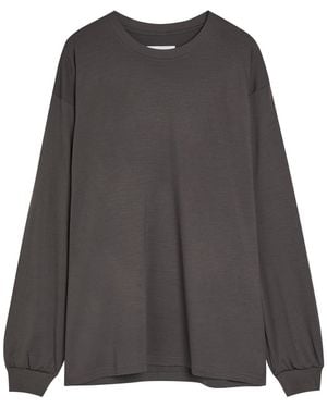 Ssstein Oversized Long-Sleeve Wool T-Shirt - Grey