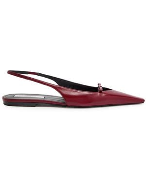 Victoria Beckham Leather Slingback Flats - Brown