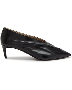 KHAITE Miriam 50 Draped Leather Court Shoes - Black
