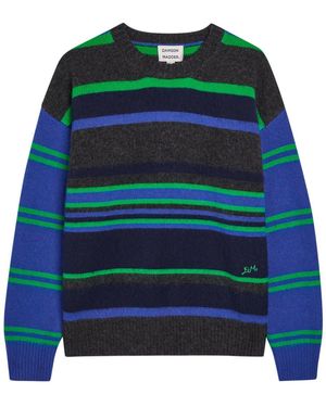 Damson Madder Rene Striped Merino Wool Jumper - Blue