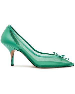 Jacquemus Les Escarpins Tourni Mesh And Leather Court Shoes - Green