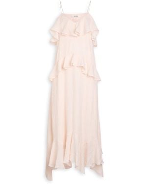 Skall Studio Benedicte Ruffled Linen Maxi Dress - Pink