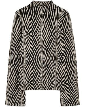 By Malene Birger Bernie Zebra-Intarsia Stretch-Knit Jumper - Black