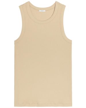 JOSEPH Yeux Ribbed Stretch-Cotton Tank - Natural
