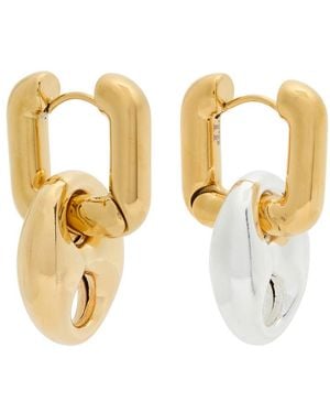 Timeless Pearly Léonie Mismatched 24Kt-Plated Hoop Earrings - Metallic