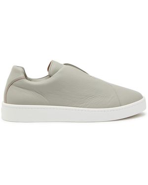 Aurélien Aur3 Grained Leather Trainers - White