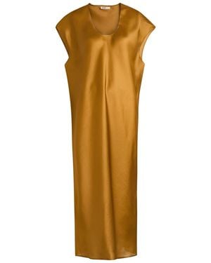 KHAITE Darby Semi-Sheer Silk Midi Dress - Metallic