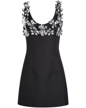 Emilia Wickstead Einna Embellished Crepe Mini Dress - Black