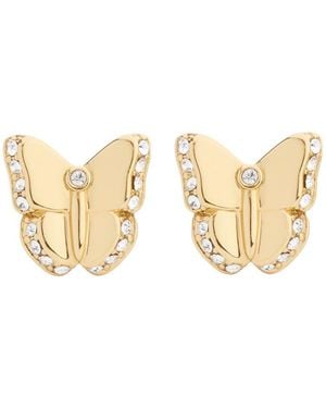 COACH Butterfly Pavé Stud Earrings - White